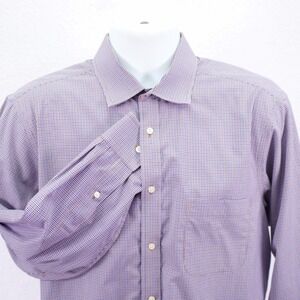 Men's Purple Check Dress Shirt - Classic Collar